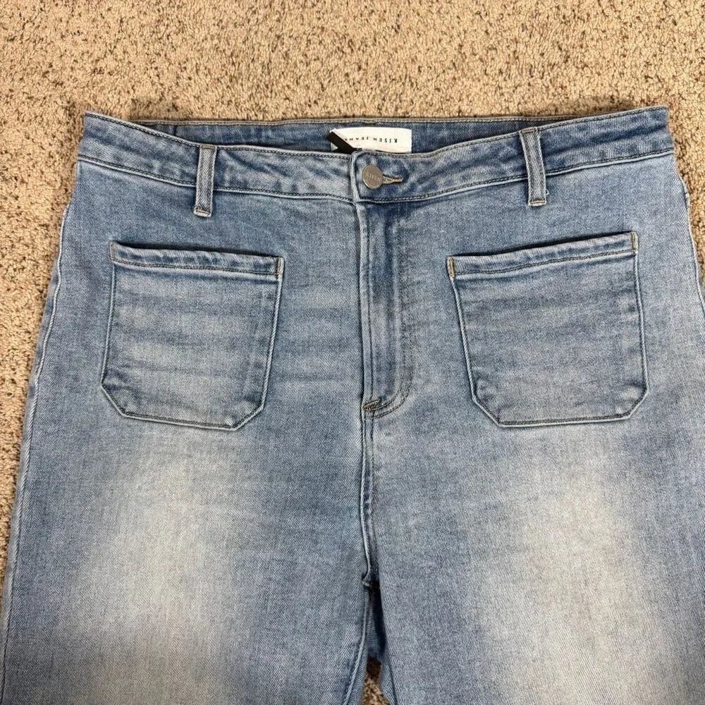 Risen High Rise Light‎ Wash Ankle Bootcut Patch Pocket RDP5610 Jeans Size 1X - Picture 6 of 8